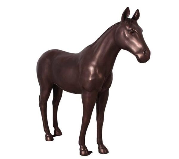 3ft Bronze Horse Sculpture Standing - fibreglass with Bronze finish
