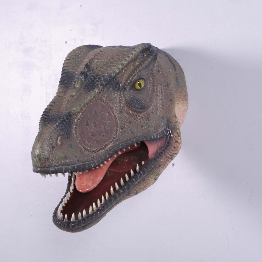 Allosaurus_Head_&_Neck_Only_Mouth_Open-100052 - front view- on wall