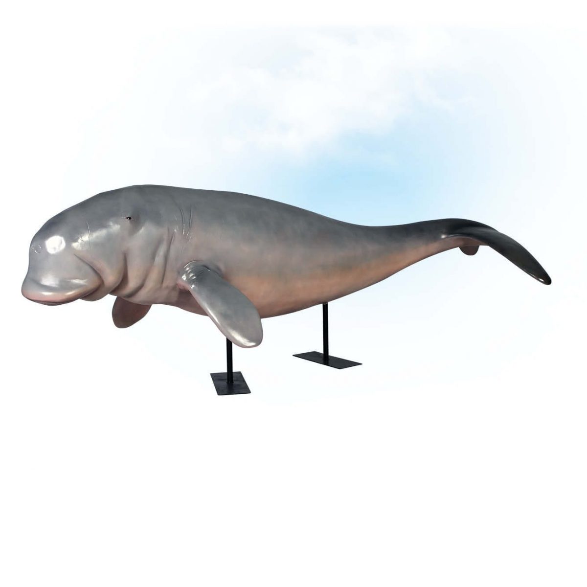 Dugong On Metal Stand Sculptures