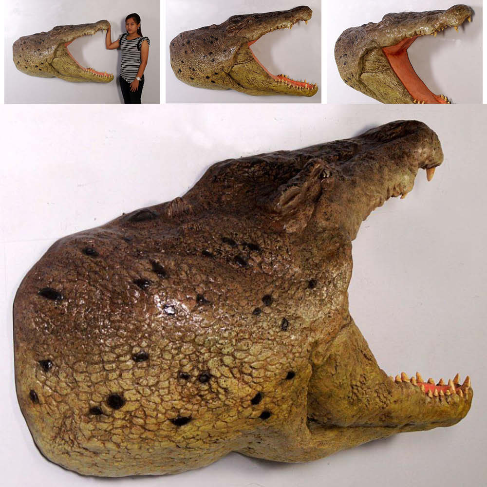 Natureworks Australia Crocodile head wall plaque - 110086 - showing various view