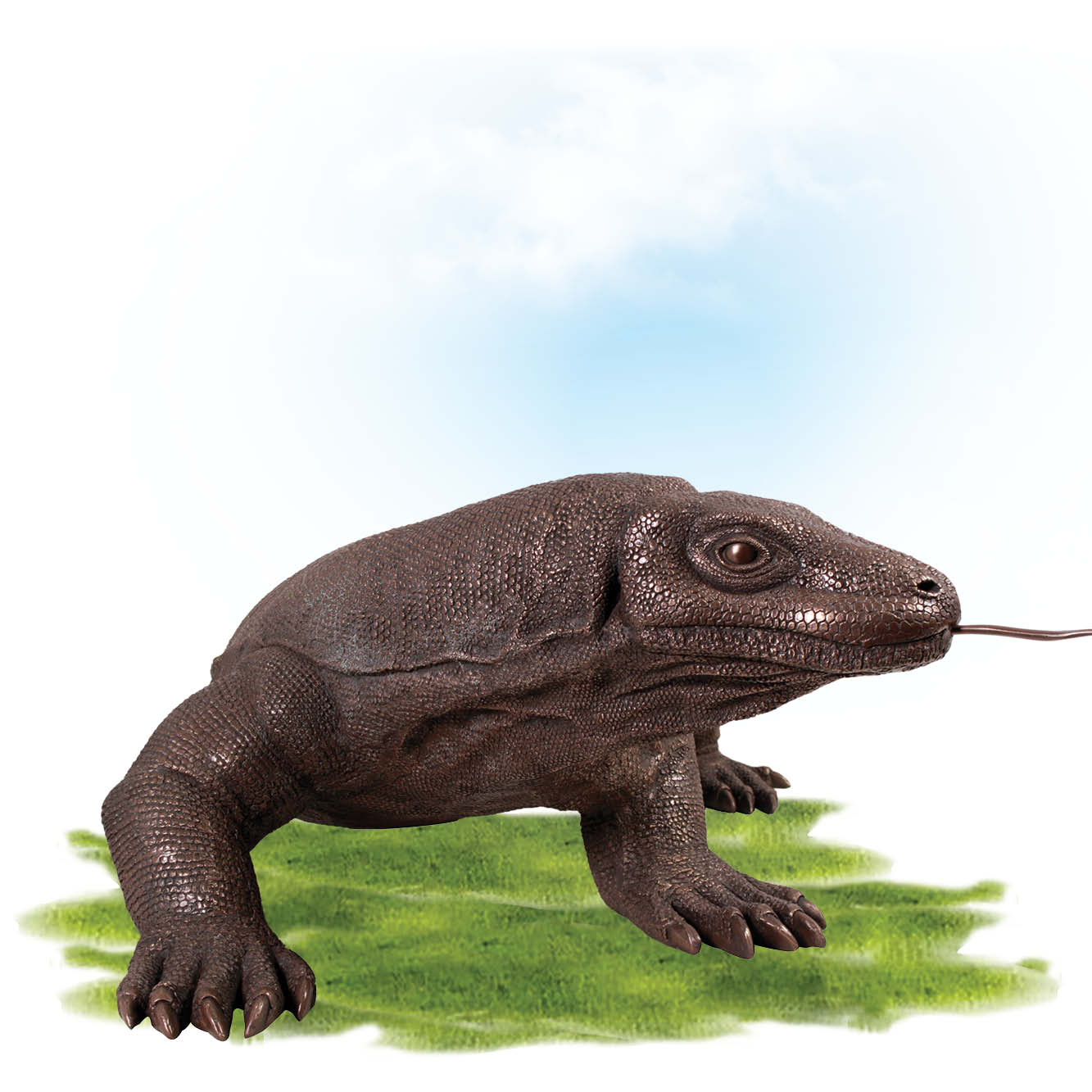 Natureworks Australia Komodo Dragon sculpture - front view- 080121