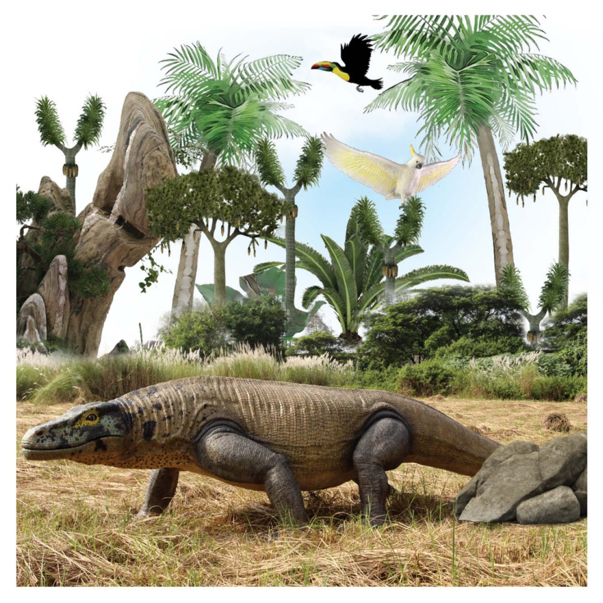 Natureworks Australia Animals Reptiles Lizards Megalania Komodo Dragon finish concept art Product Image V px px