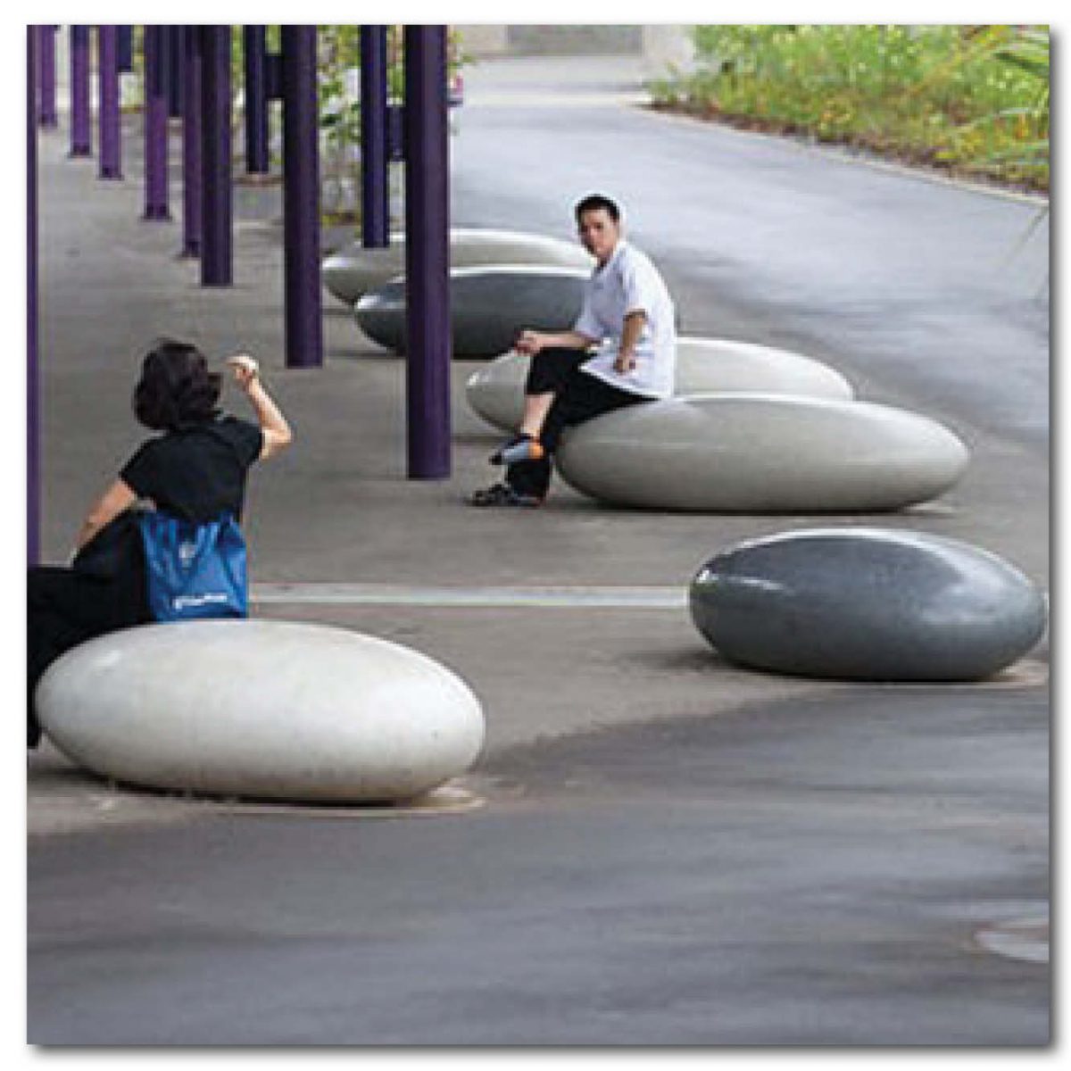 Natureworks Australia Designer Pebble seats made of artificial rock