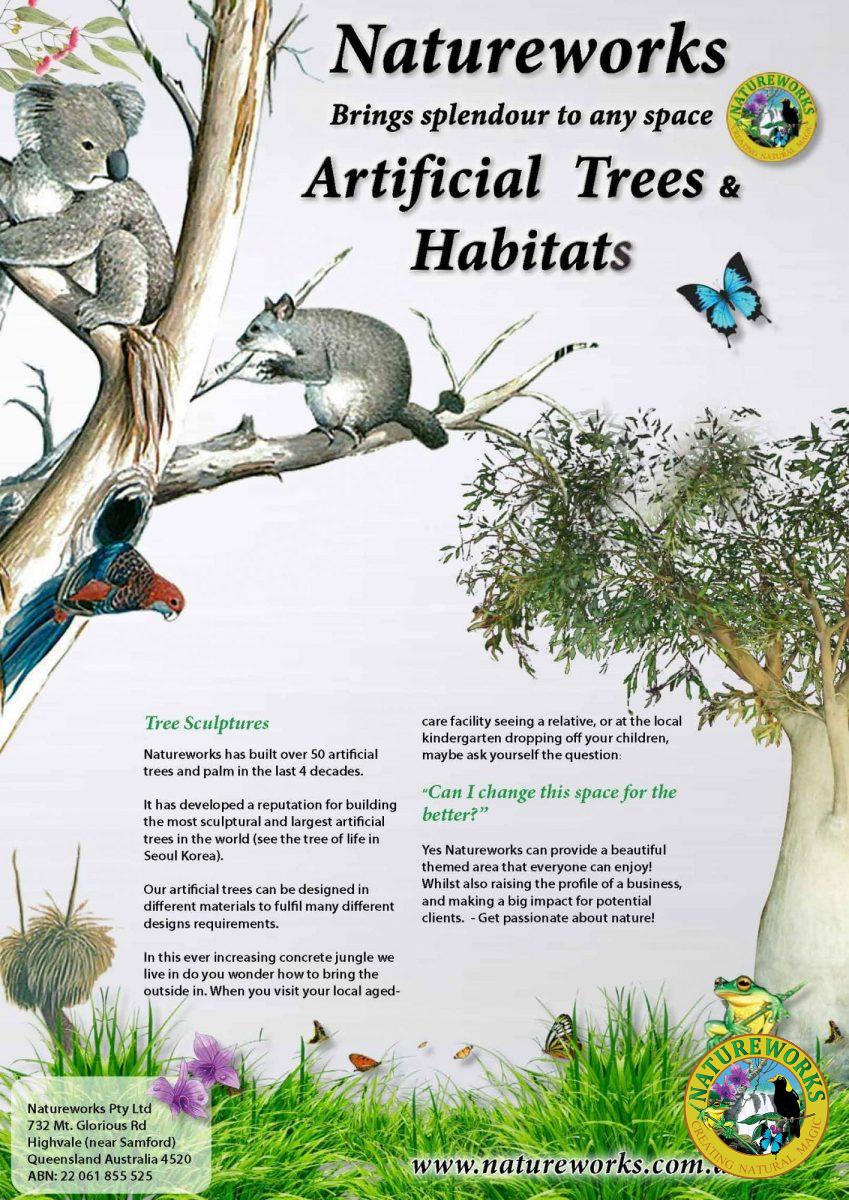 Artificial trees, plants and habitats