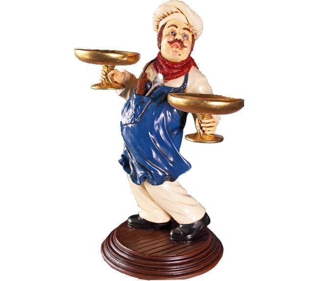 Baker Statue with Tray ft