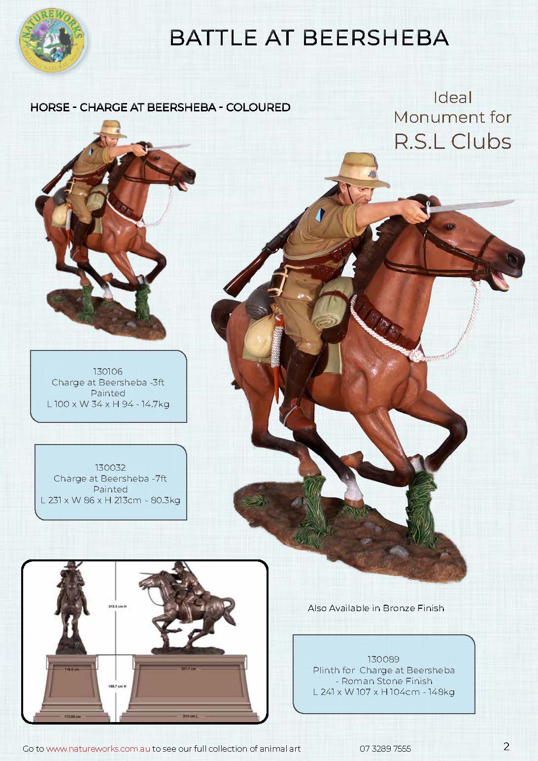 Natureworks Australia Charge at Beersheba Statue 3ft Painted - Image 2