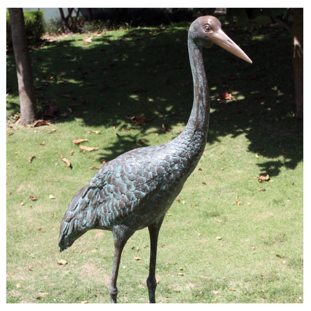 Natureworks Australia BrolgaBirdStatue GreenishBronzeFinish.