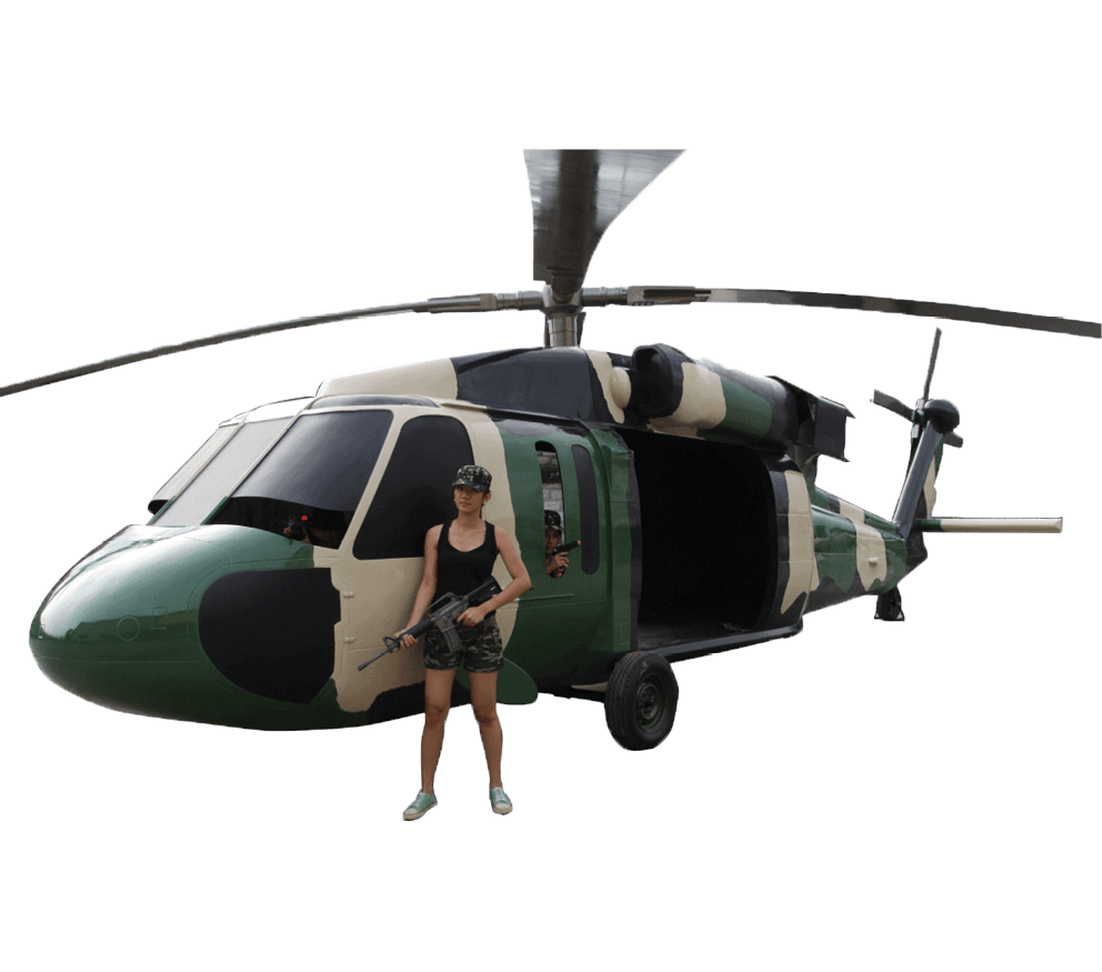Natureworks Australia Black Hawk Helicoptor with girlpx