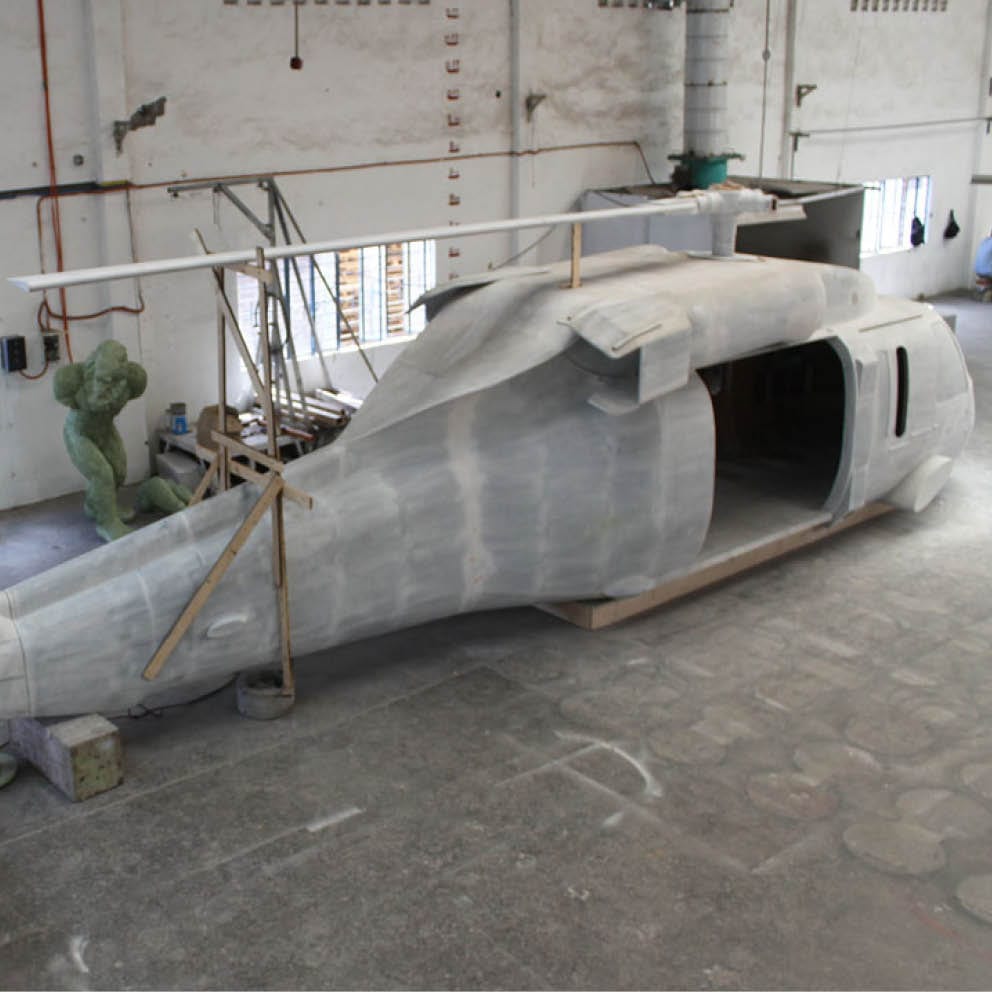 Natureworks Australia Blackhawk helicopter in production angle view