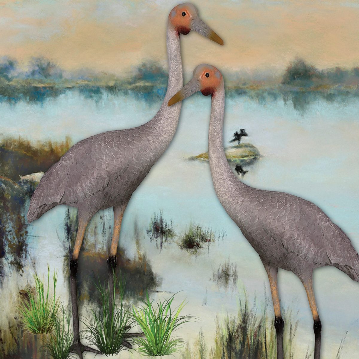 Natureworks Australia Brolga Bird statue - tall elegant Australian wetland bird - decorative backdrop