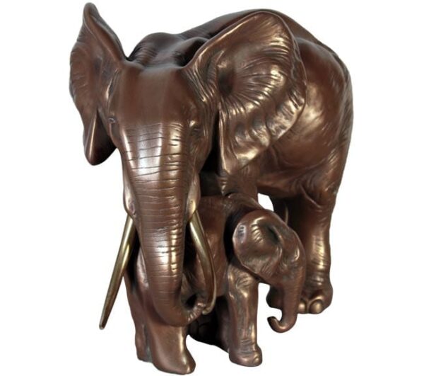 Bronze Fibreglass Mother elephant with calf