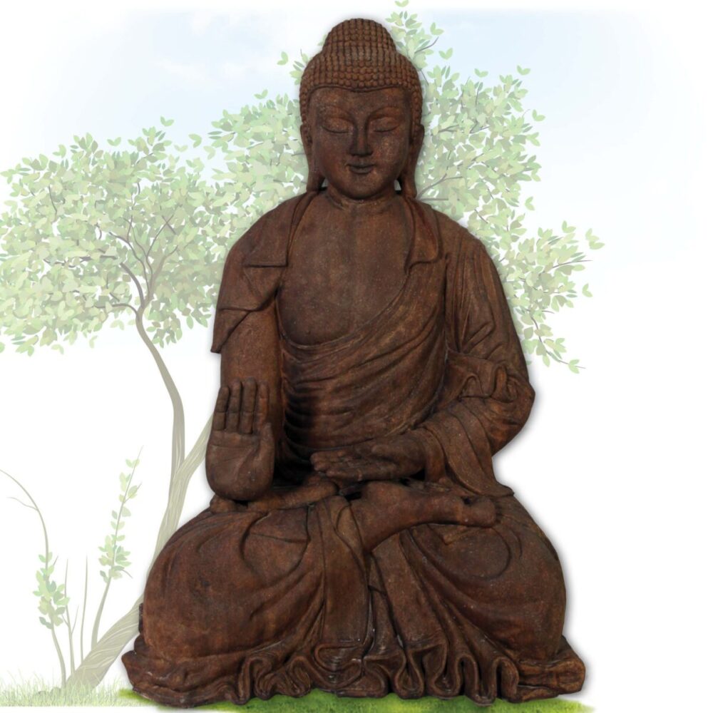 Buddha - Giant brown statue - in sitting pose - SKU 120042CC- - front view