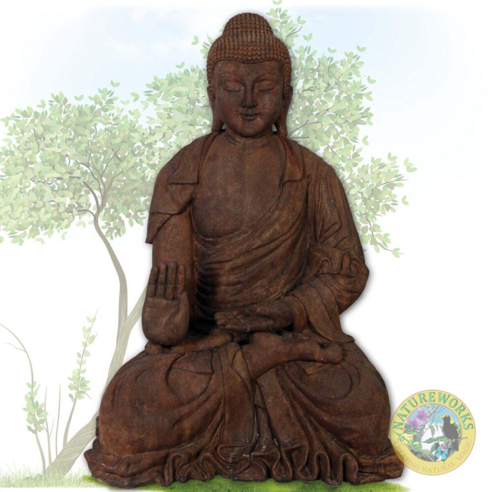 Buddha - Giant brown statue - in sitting pose - SKU 120042CC- - front view