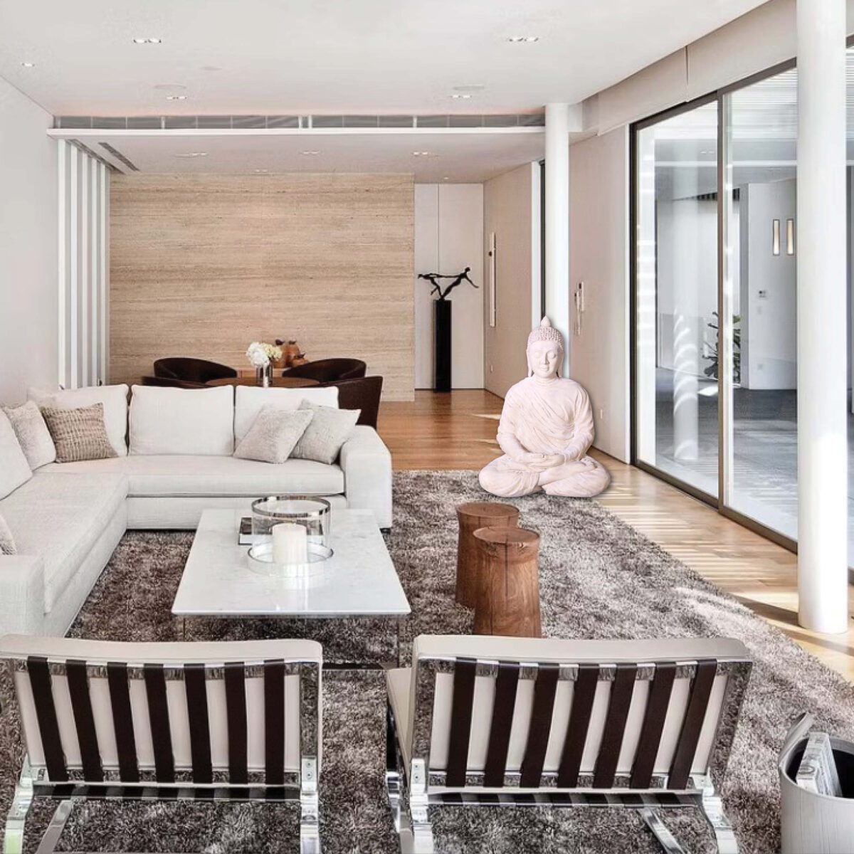 Natureworks Australia Buddha Divine- 030415RS 83cm hi - Roman stone finish - in sitting pose