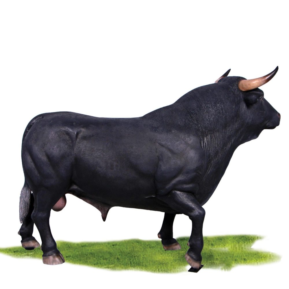 Spanish bull sculpture – black Side View