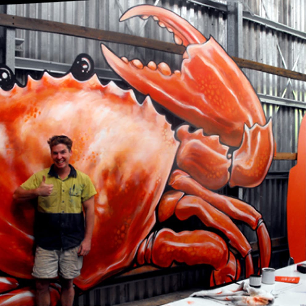 Natureworks Australia Catch a Crab mural with luke