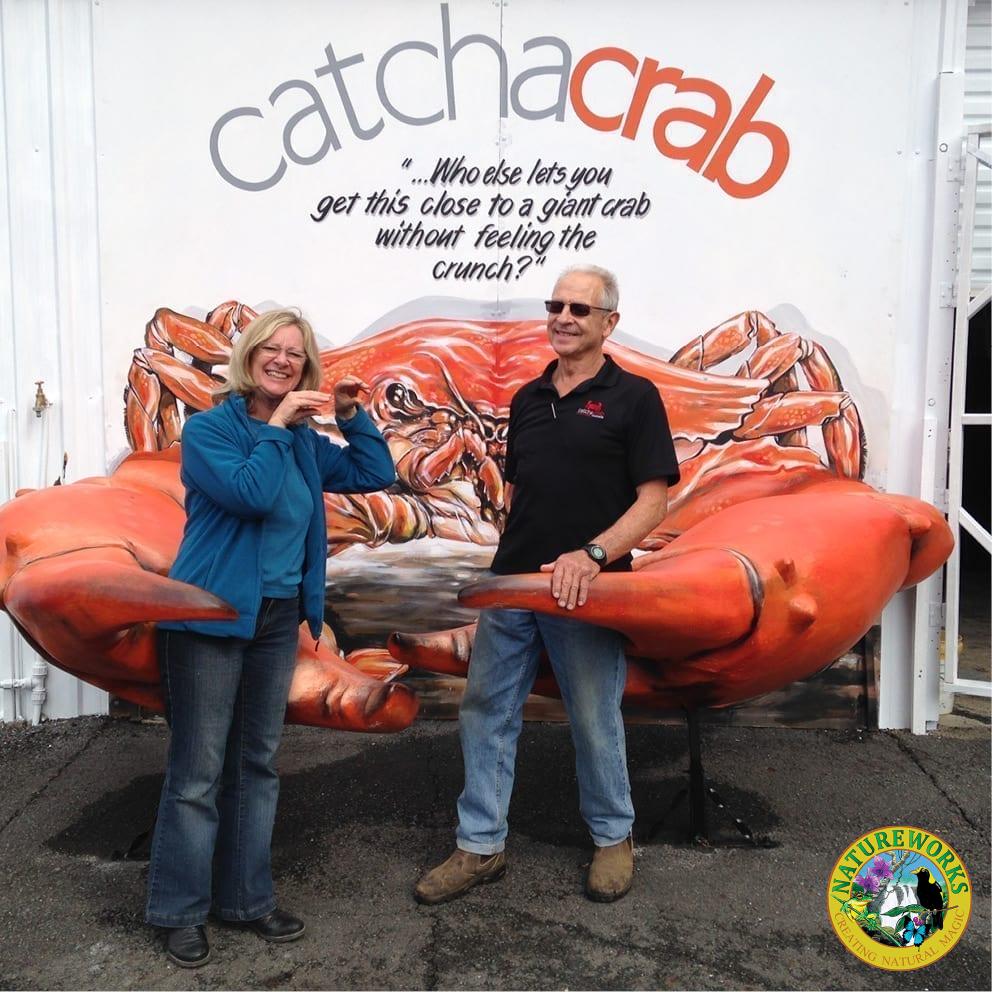Catch a Crab showing crab with People - sculpture art for sale