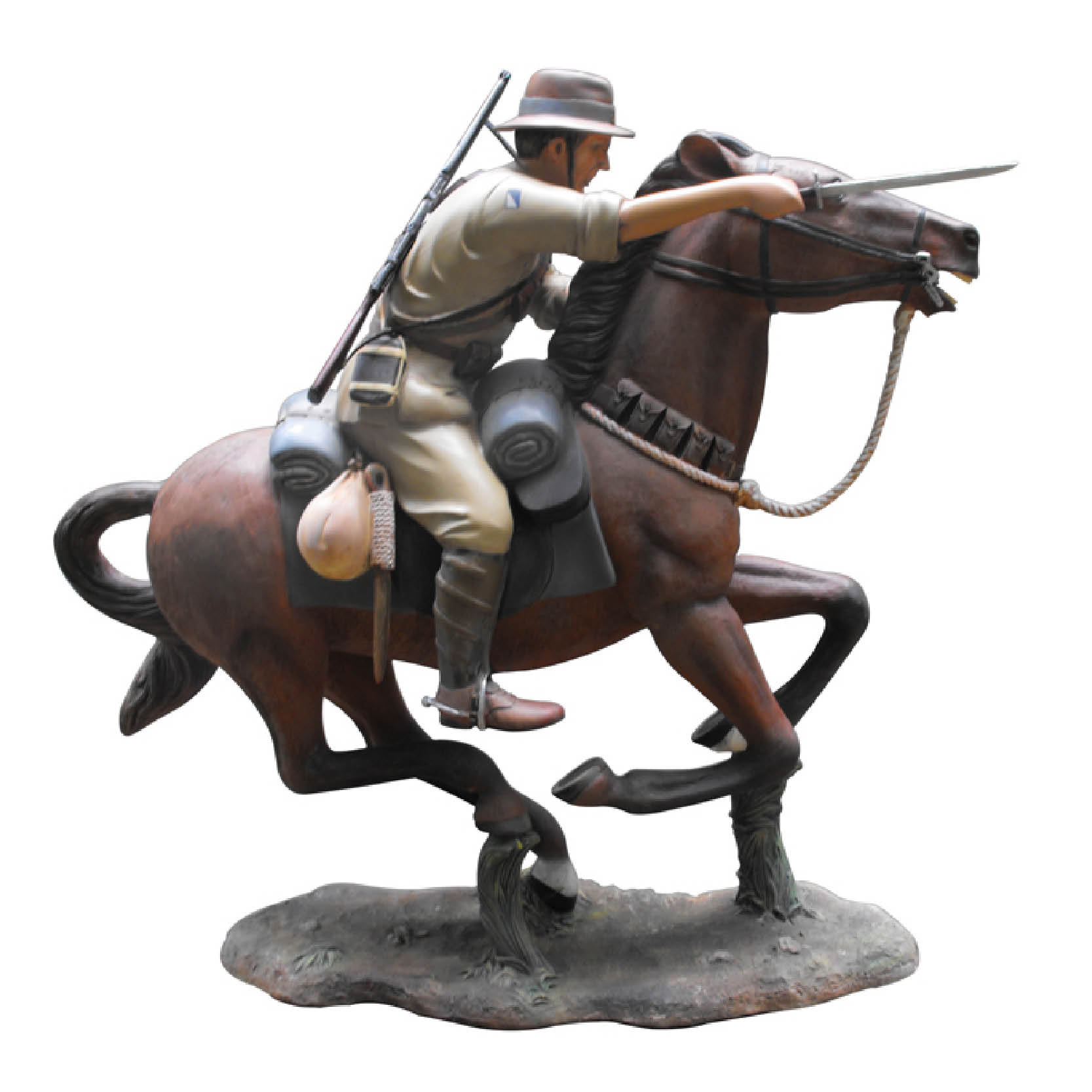 Natureworks Australia Charge at Beersheba 3ft Painted - horse and Rider-150105BZ