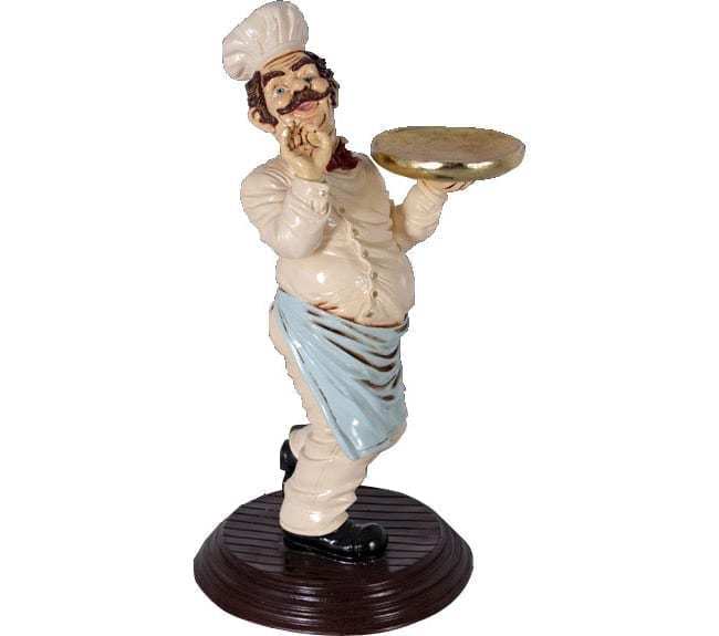 Chef Figurine With Tray ft
