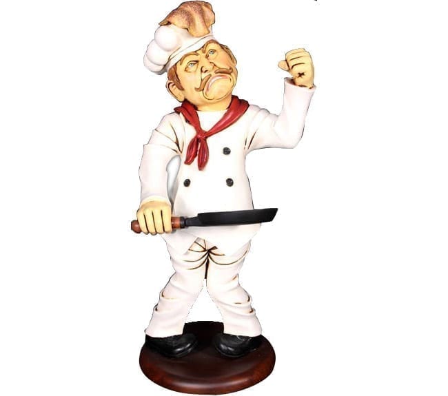 Chef Statue With Pancake ft