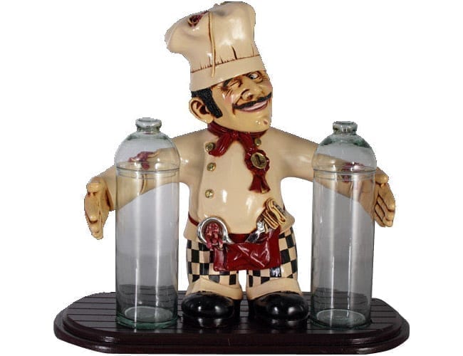 Chef Statue With Pasta Jars ft