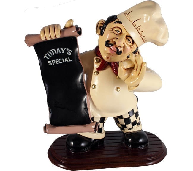Chef Statue With Specials Board ft