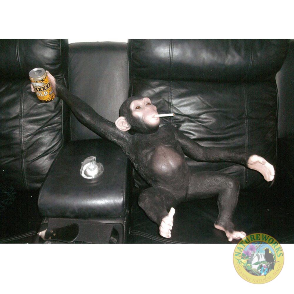 Natureworks Australia Yes one too many! - chimpanzee hanging usually but lying here - customer shared this photo with us