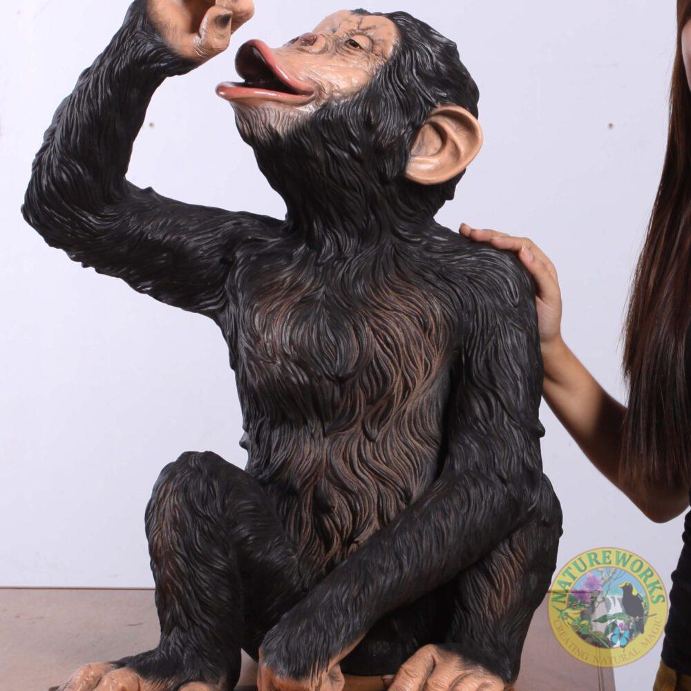 Natureworks Australia Chimpanzee sitting - statue-bozzy bottle holder - 140099 - Its my birthday - where is my bottle
