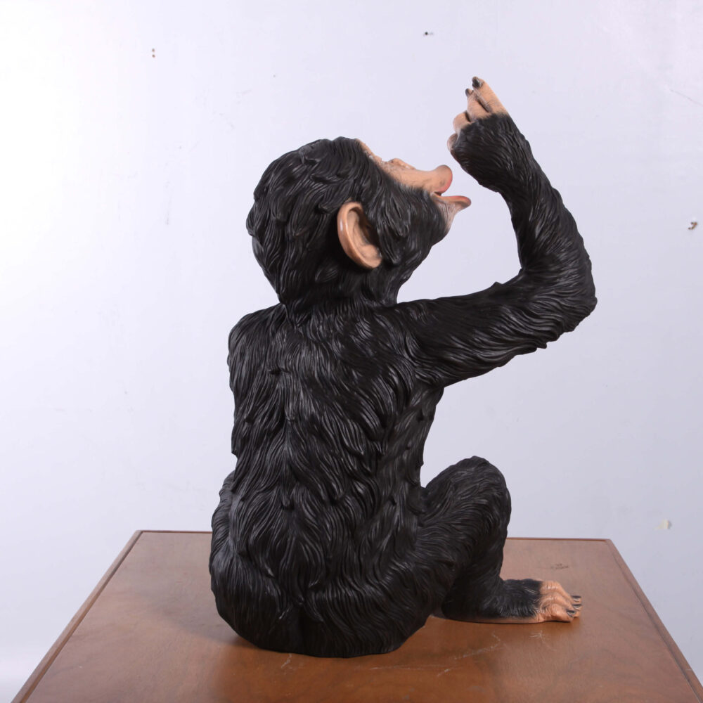 Chimpanzee sitting - statue-bozzy bottle holder - 140099 - rear angle view
