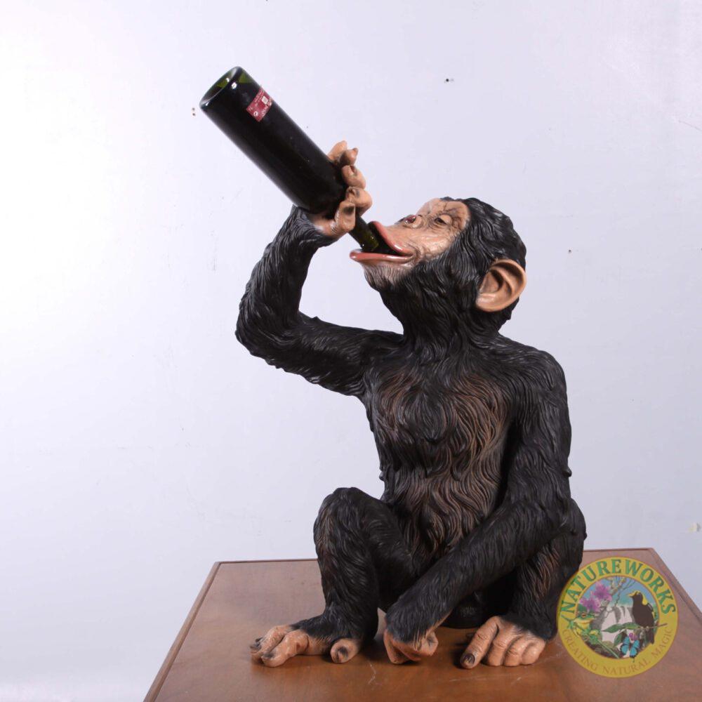 Natureworks Australia Chimpanzee sitting - statue-bozzy bottle holder - 140099 - angle view