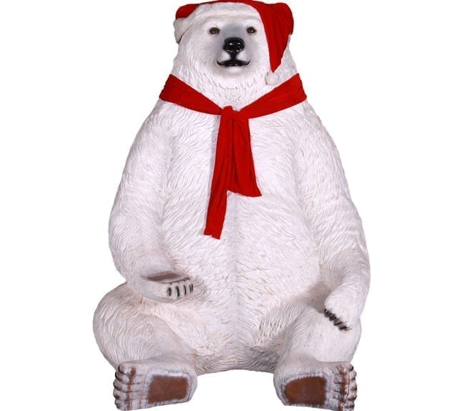 Christmas Bear Sculpture Sitting