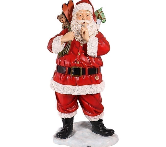 Christmas Santa Statue Standing With Toys