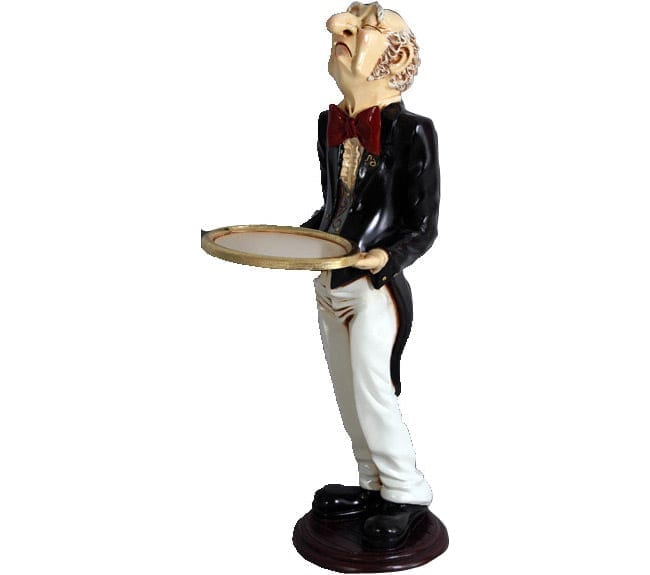 Connisseur Waiter Statue with Tray ft