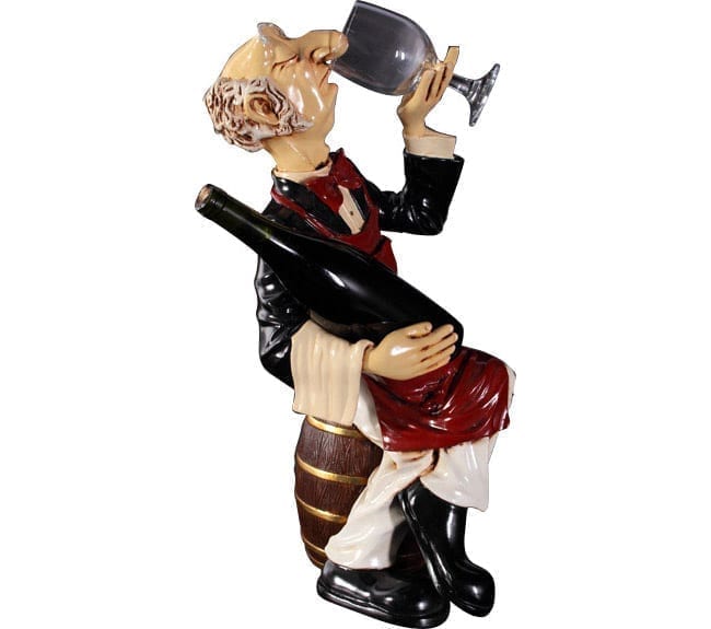 Natureworks Australia Connoisseur butler Sitting on Barrel statue ft HFSCB