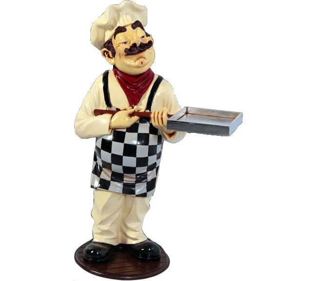 Cook Statue With Flat Pan ft