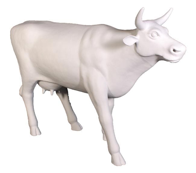 Cow Statue Unpainted Head Up
