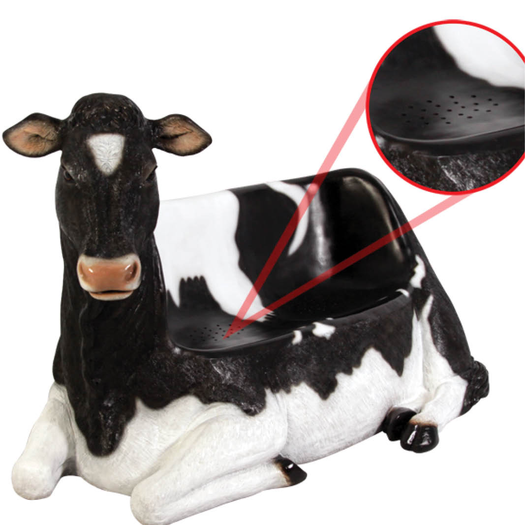 Natureworks Australia Cowch - Friesian cow settee-120020- showing drainage holes