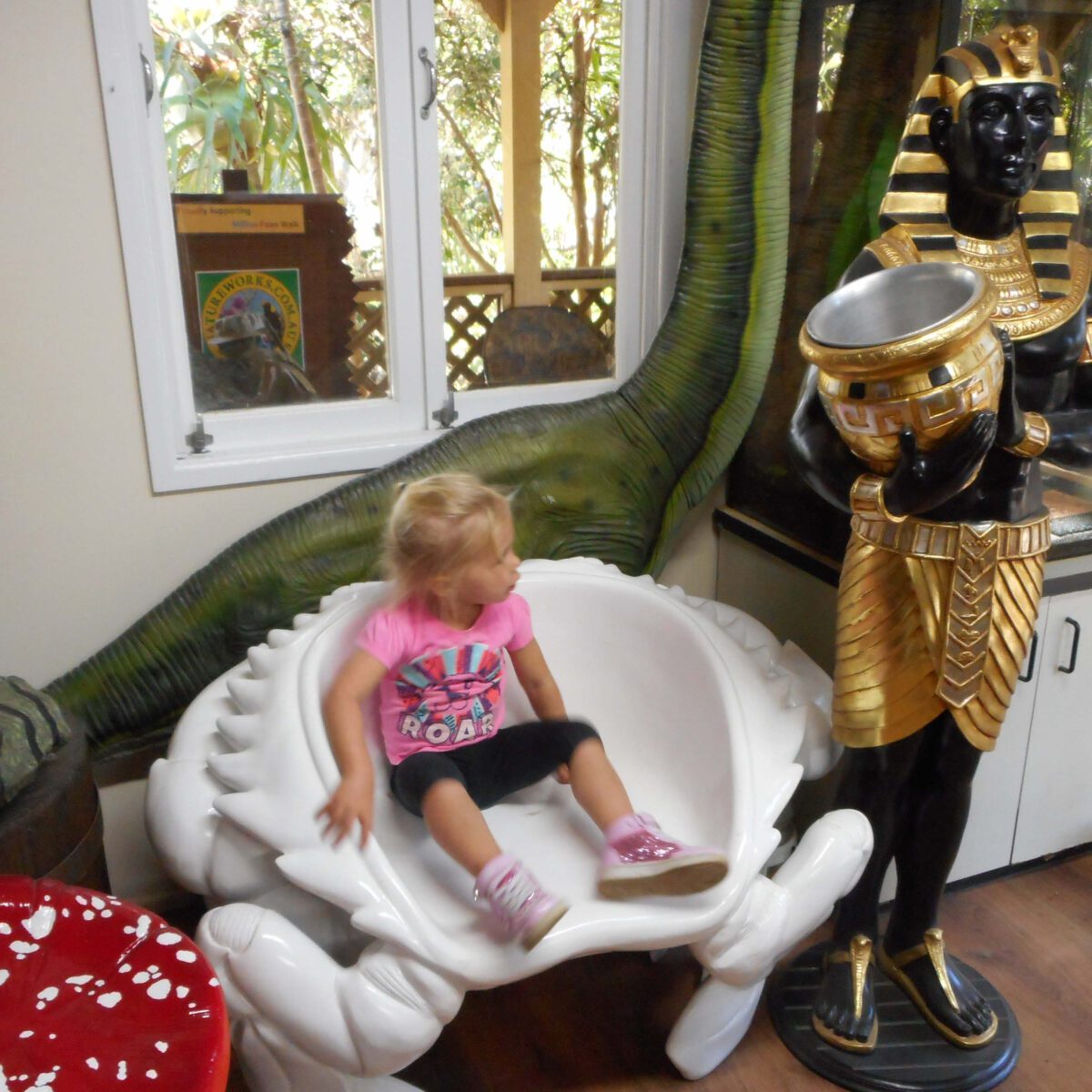 Natureworks Australia Crab Chair - White - 090079W- Shown with little girl sitting on chair