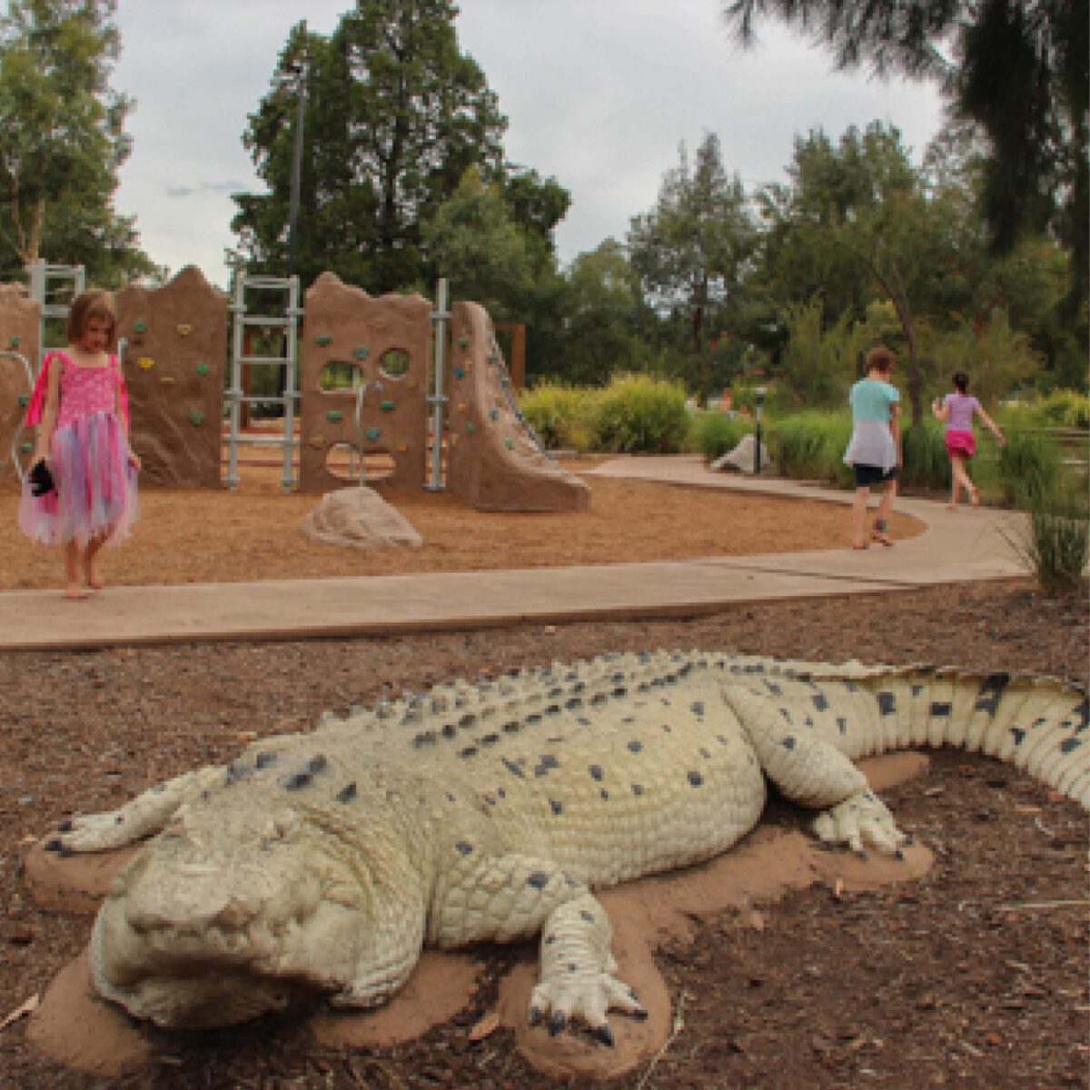 Natureworks Australia Crocodile 12ft Shown in playground - 080123