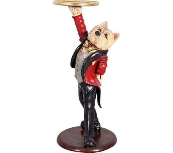 Dancing Dog Butler Statue