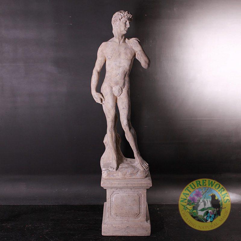 Natureworks Australia David Satue on Base - 030322RS - Roman stone finish - garden statue - front view
