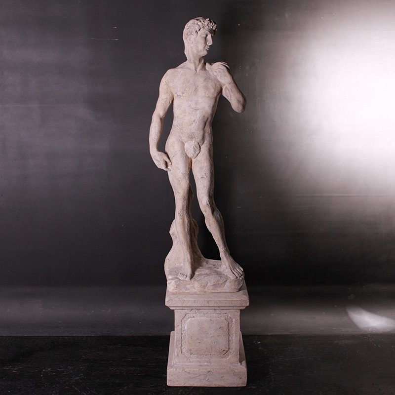 Natureworks Australia David Satue on Base - 030322RS - Roman stone finish - garden statue - front view