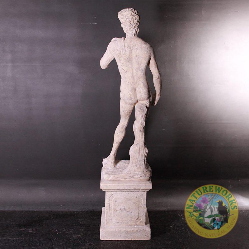 Natureworks Australia David Satue on Base - 030322RS - Roman stone finish - garden statue - Rear view