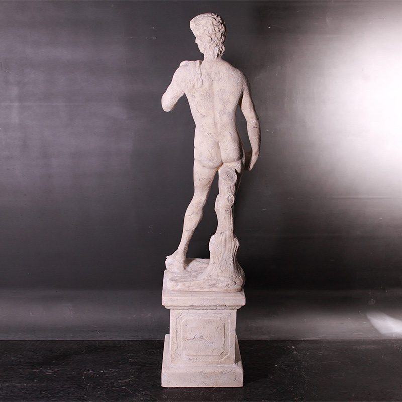 Natureworks Australia David Satue on Base - 030322RS - Roman stone finish - garden statue - Rear view