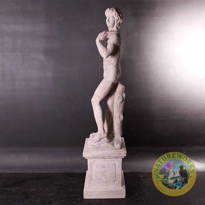 Natureworks Australia David Satue on Base - 030322RS - Roman stone finish - garden statue -side view