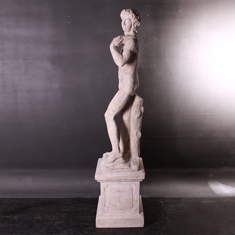Natureworks Australia David Satue on Base - 030322RS - Roman stone finish - garden statue -side view