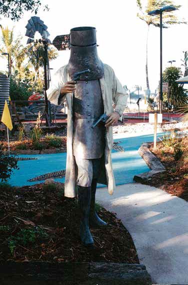 Natureworks Australia Ned Kelly statue for Australian-themed mini golf