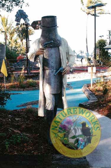 Natureworks Australia Ned Kelly statue for Australian-themed mini golf