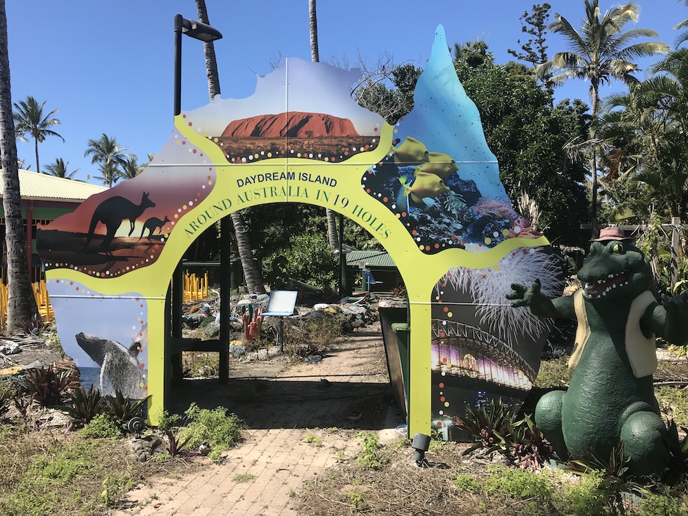 Natureworks Australia Daydream Island Mini-Golf entrance sign