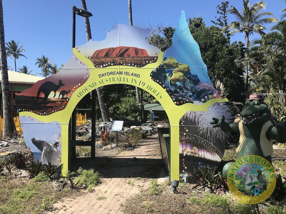 Natureworks Australia Daydream Island Mini-Golf entrance sign